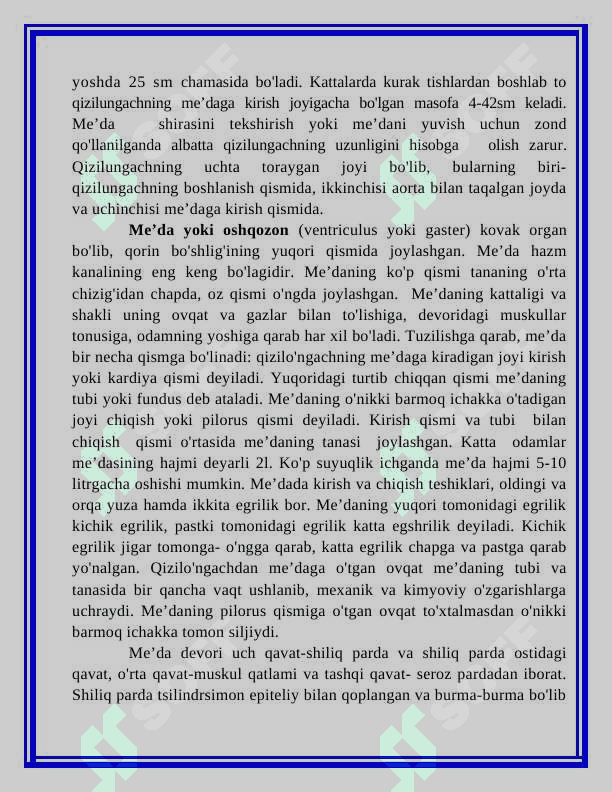 Ovqat hazm qilish sistemasi referat 4
