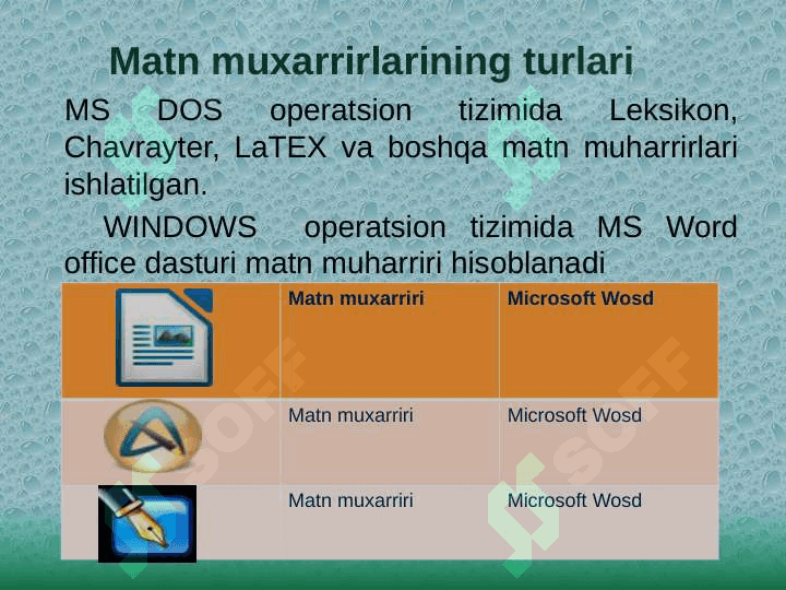 Matnli axborotlarni yaratish va ishlov berish texnologiyasi 4