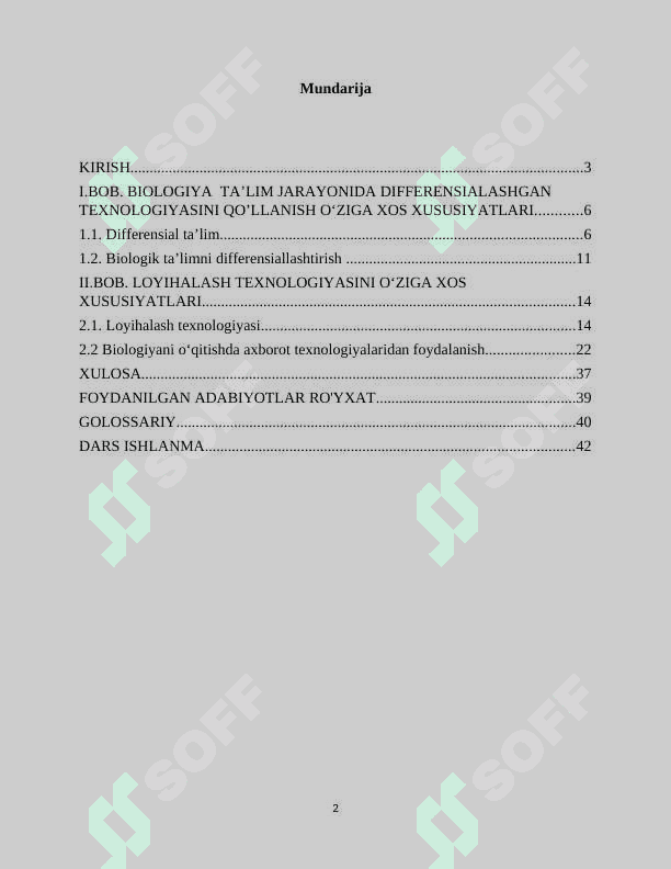 Biologiya  ta’lim jarayonida differensialashgan  texnologiyasini qo’llashda topshiriqlardan   foydalanish  yo’llarini loyhalashtirish 2
