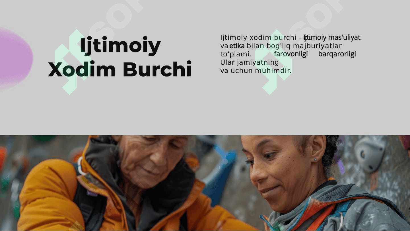 Ijtimoiy xodim burchining birligi va ziddiyatlari 3