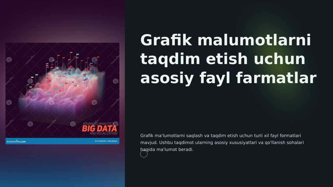 Grafik malumotlarni taqdim etish uchun asosiy fayl farmatlar
