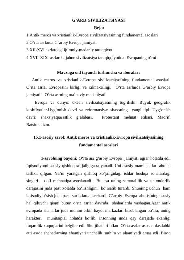 G’ARB  SIVILIZATSIYASI 1