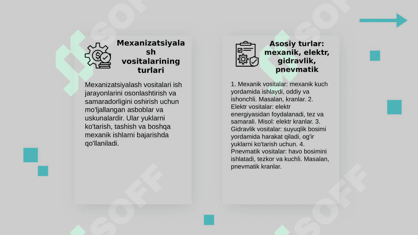 Ortish-tushurish  ishlarini mexanizatsiyalash vositalarini tanlash 3