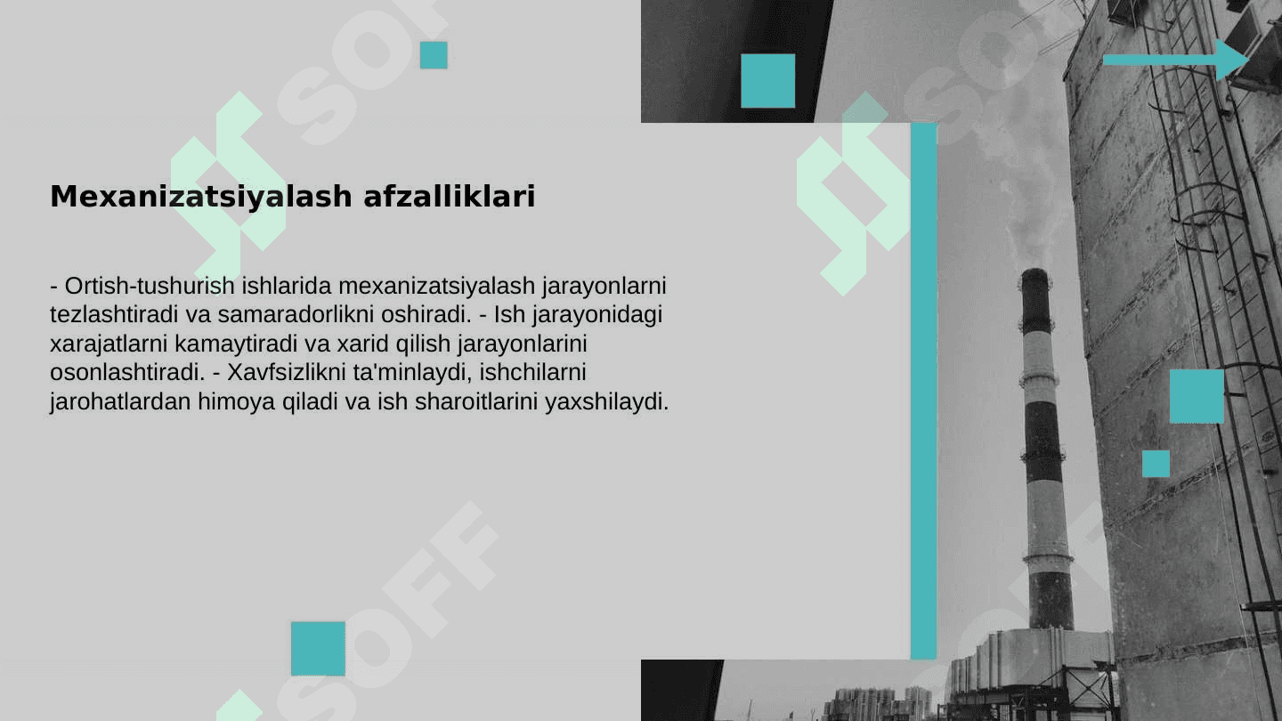 Ortish-tushurish  ishlarini mexanizatsiyalash vositalarini tanlash 4