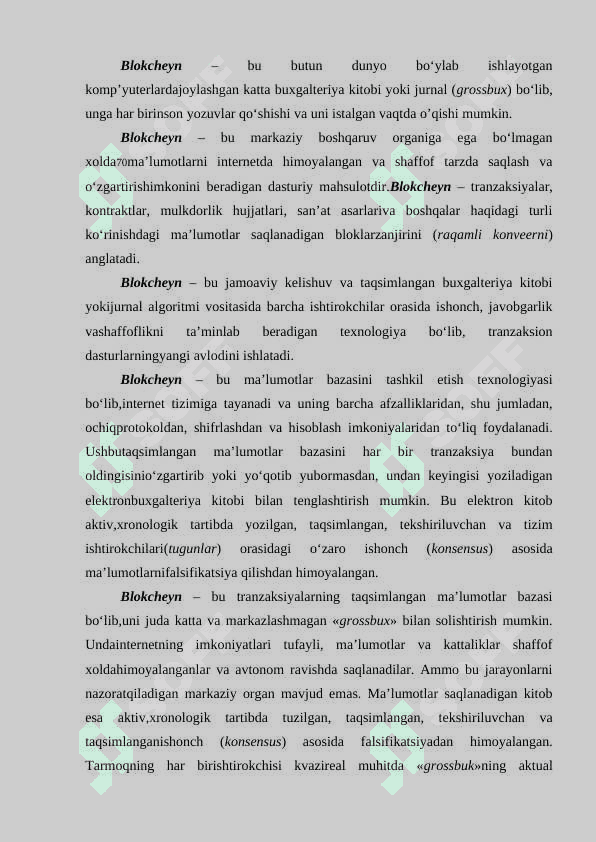Blokcheyn, buyumlar interneti, sunʼiy intellekt, katta maʼlumotlar. 4