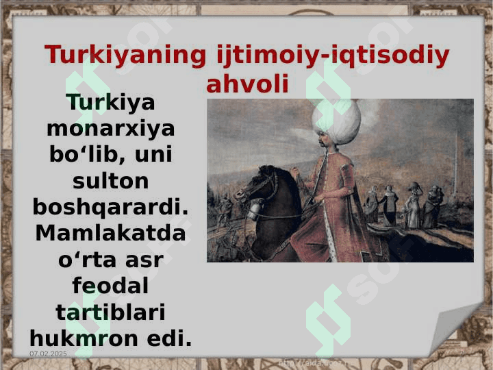 XIX asr oxiri - XX asr boshlarida Turkiya 2