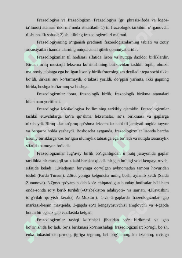 Frazeologik birliklarning turlari va uslubiy xususiyatlari 2