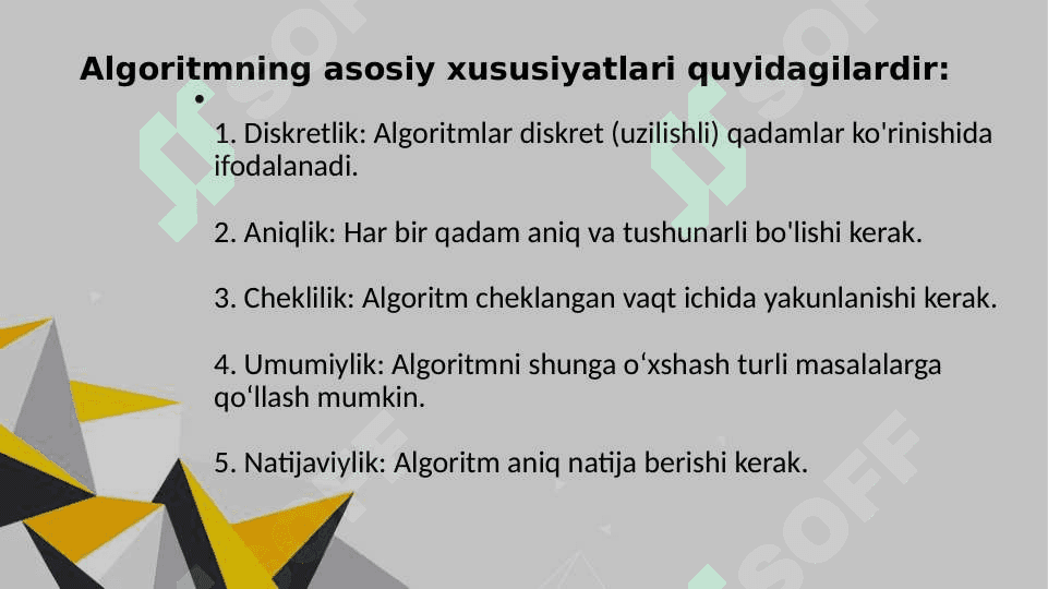 Algoritm Algoritm turlari Algoritmlarni tuzish 3