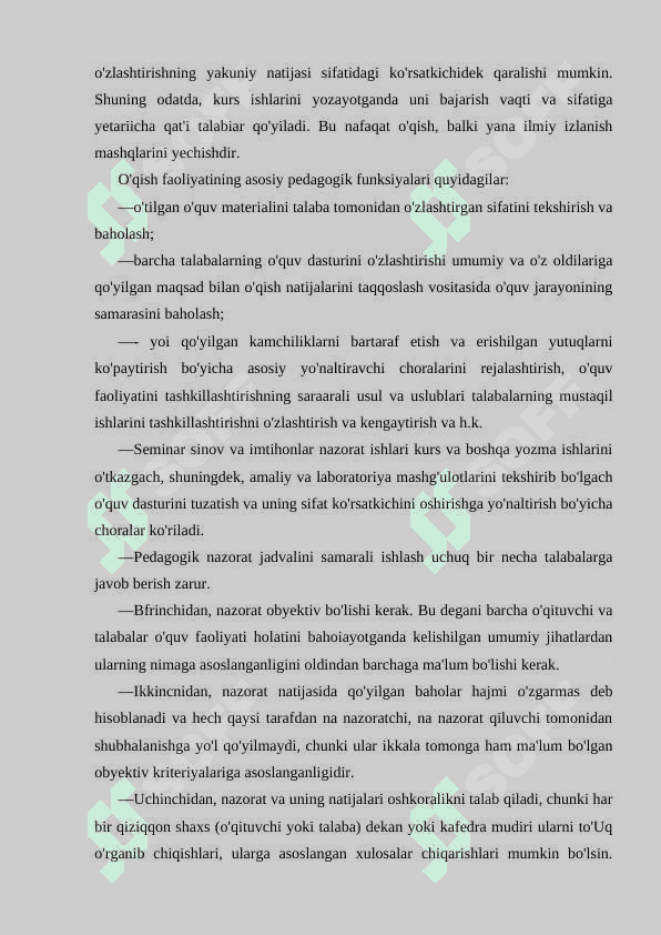 TALABALAR O‘QUV FAOLIYATIGA DOIR MULOHAZALAR 2