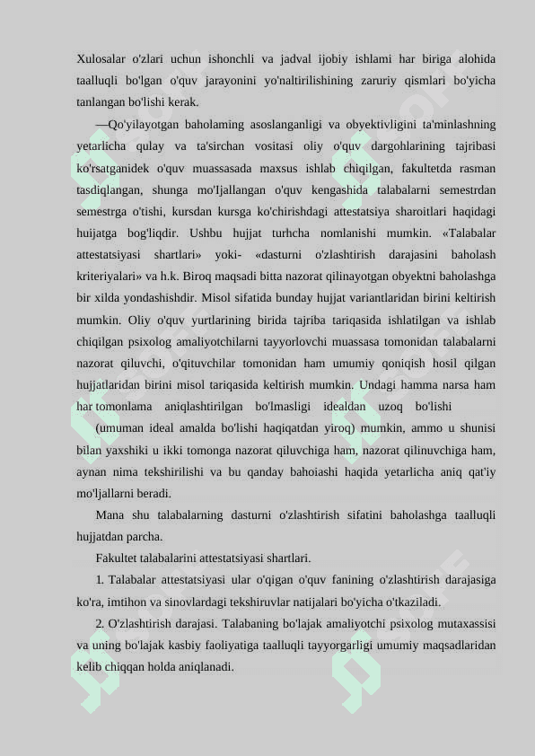 TALABALAR O‘QUV FAOLIYATIGA DOIR MULOHAZALAR 3