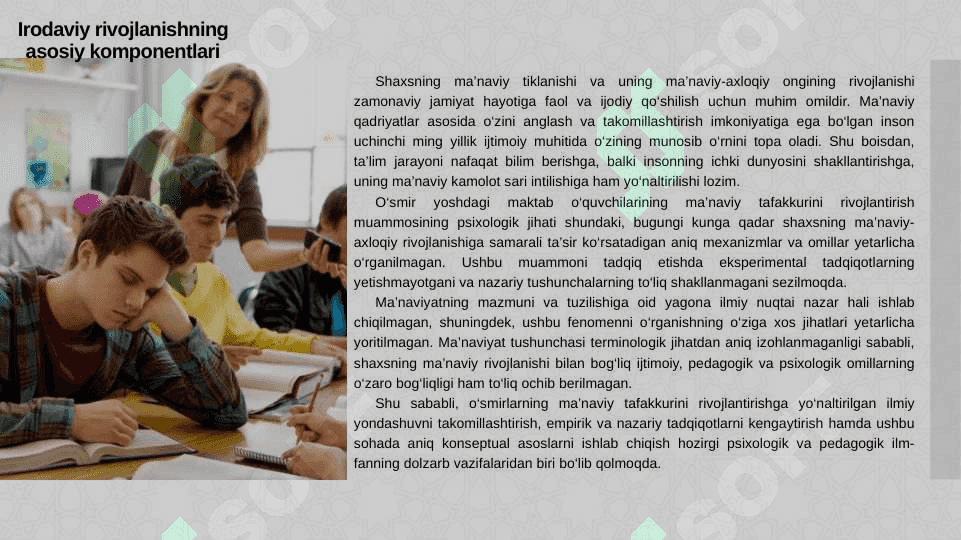 O'smir yoshdagi maktab o'quvchilarining ma'naviy tafakkurini rivojlantirish 7