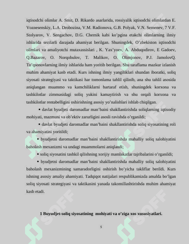 Buyudjet-soliq siyosati barqarorligini taminlash yo‘nalishlari 5
