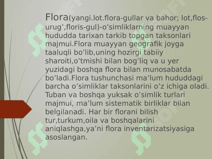 Flora va Taksonomiya fanini rivojlanishida   olimlarning hissasi 2