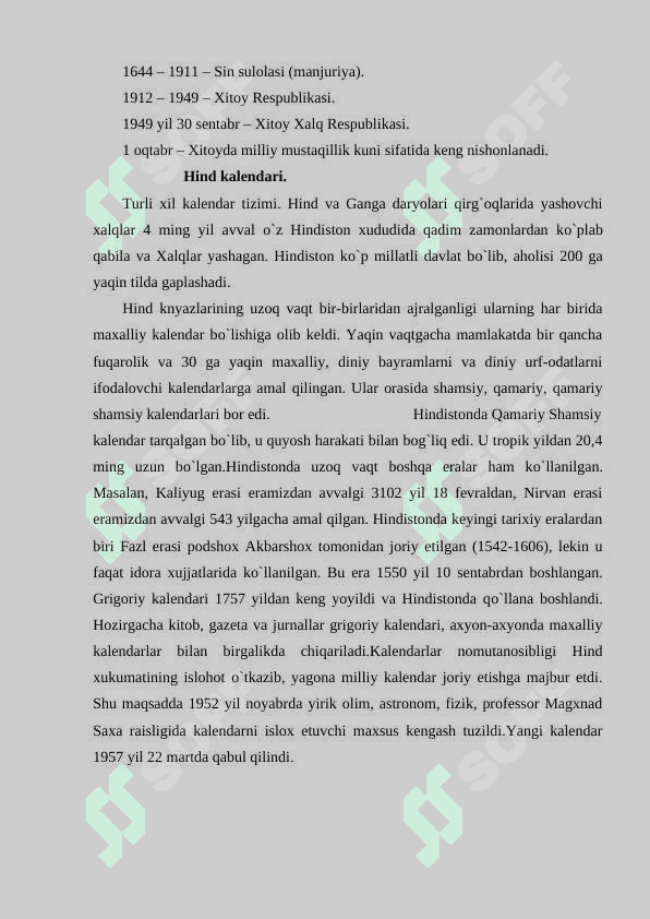 Xitoy  va  Hind  kalendari 4