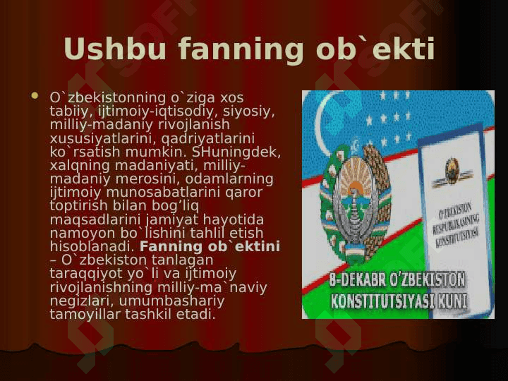 Milliy g’oya fanining predmeti, madsadi va vazifalari 4