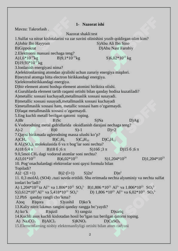 9-sinf kimyo nazarat daftar 2025 2