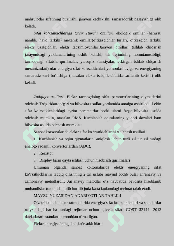 Elektr yuritma enegetikasining monitoringi.Elektr yuritmaning energetik ko‘rsatkichlarini aniqlash va tahlil qilish 3