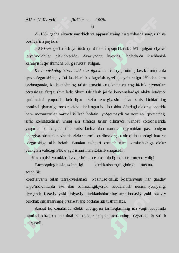 Elektr yuritma enegetikasining monitoringi.Elektr yuritmaning energetik ko‘rsatkichlarini aniqlash va tahlil qilish 5