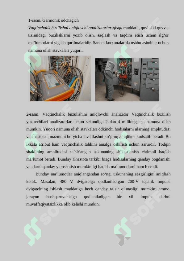 Elektr yuritma enegetikasining monitoringi.Elektr yuritmaning energetik ko‘rsatkichlarini aniqlash va tahlil qilish 8