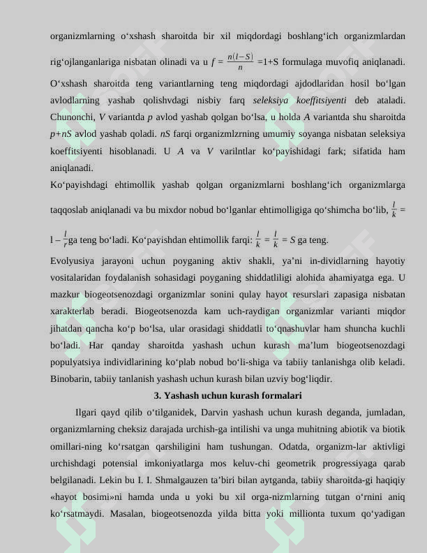 EVOLYUSIYANI HARAKATLANTIRUVCHI OMILLAR referat 7