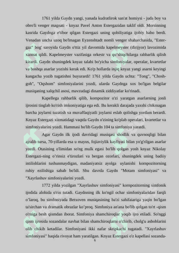 FRANS YOZEF GAYDN ASARLARIDA TARIXIYLIK 6