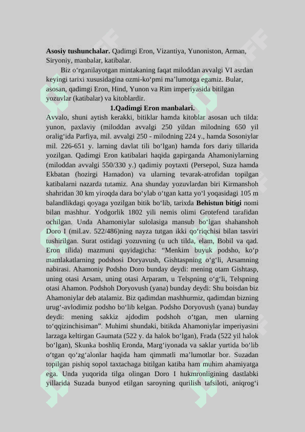 Osiyo tarixiga oid qadimgi va ilk o‘rta asr yoz 2