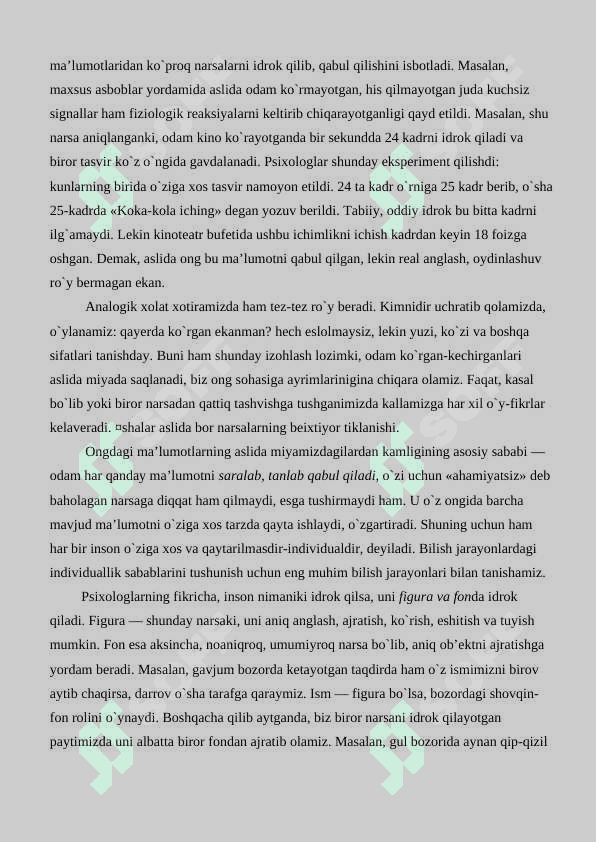 Shaxsning bilish jarayonlari 4