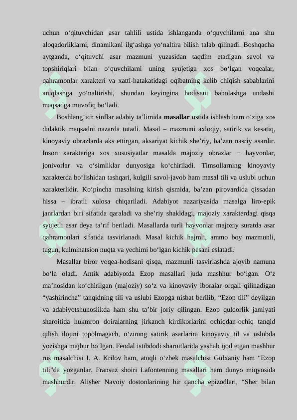 Boshlangʻich sinfda epik asarlar ustida ishlash metodikasi 7