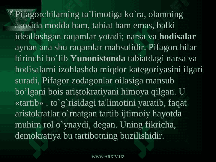 Qadimgi Yunoniston falsafasi 7