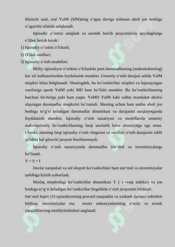 Iqtisodiy o’sishning umumiy tavsifi va neokeynscha modellari 3