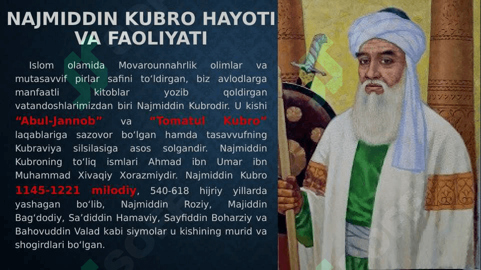 Najmiddin Kubro va Kubroviya tariqati 3