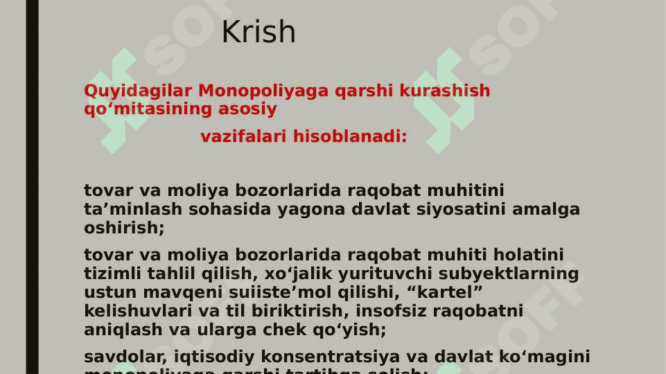 Monopoliyaga qarshi qonunchilik va uni O’zbekistonda qo’llashning o’ziga xos xususiyatlari 3