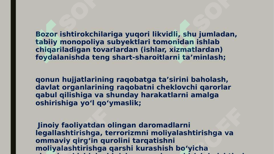 Monopoliyaga qarshi qonunchilik va uni O’zbekistonda qo’llashning o’ziga xos xususiyatlari 4