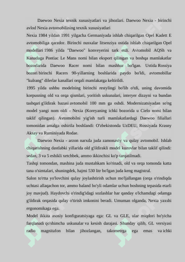 Nexia 1 Sons haqida umumiy ma'lumot. 2