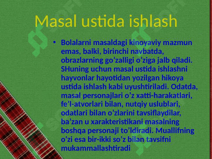 MASAL MATNI TAHLILI 4