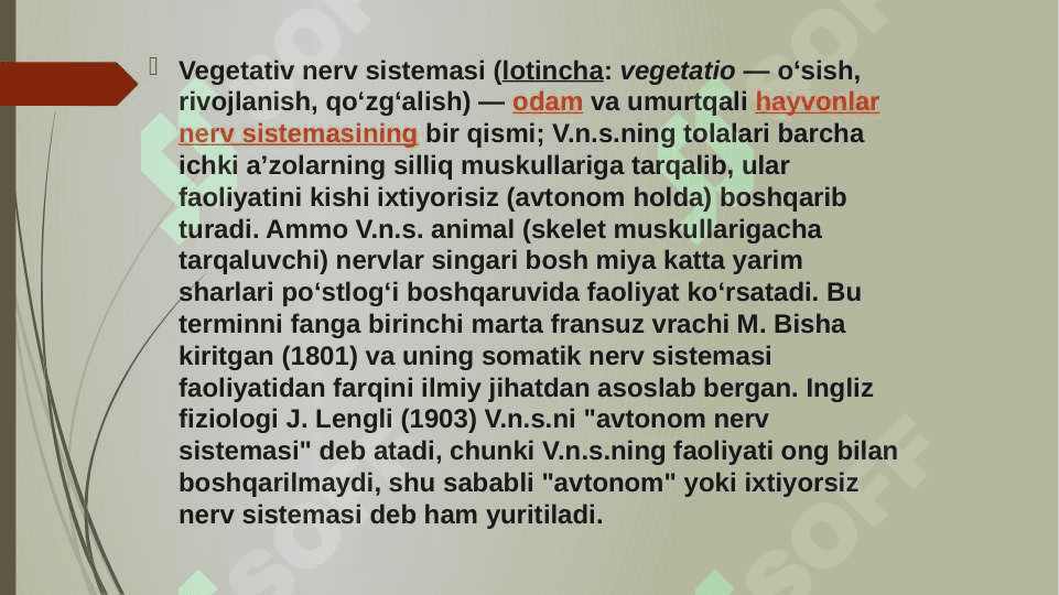 Vegetativ oliy markazlar va ularning funksional ahamiyati. 3