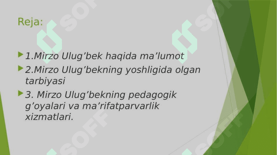 Mirzo Ulug’bekning pedagogik g’oyalari va ta’lim rivojidagi o’rni 2