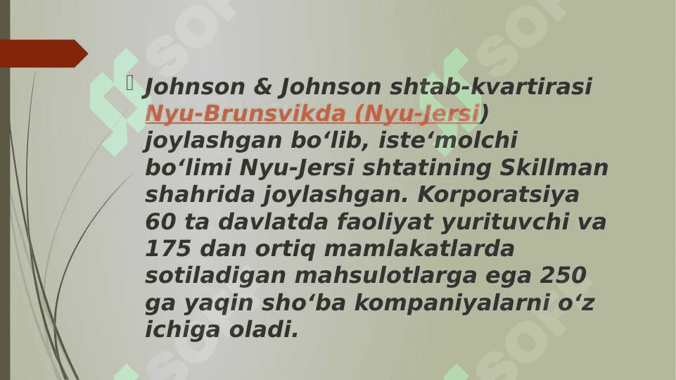 Johnson & Johnson  transmilliy korporatsiya 3