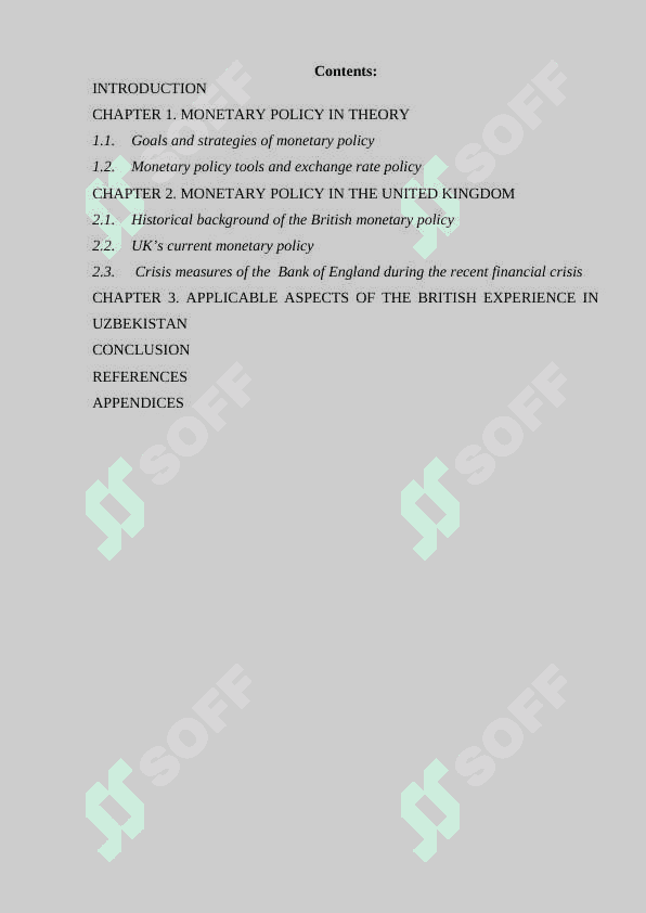 Monetary policy in the United Kingdom and opportunities of its application in Uzbekistan 2
