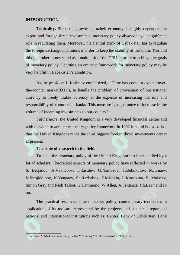 Monetary policy in the United Kingdom and opportunities of its application in Uzbekistan 3