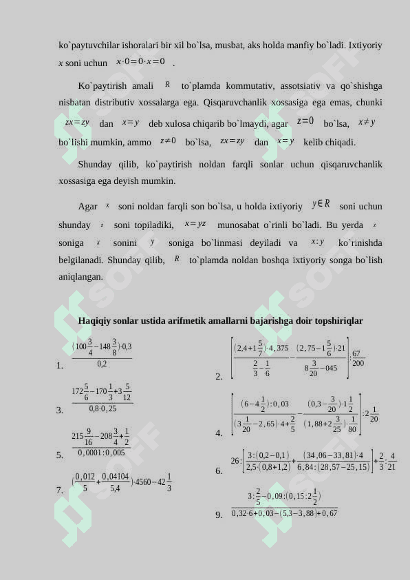 DAVRIY BO'LMAGAN CHEKSIZ O'NGLI KASR. 4
