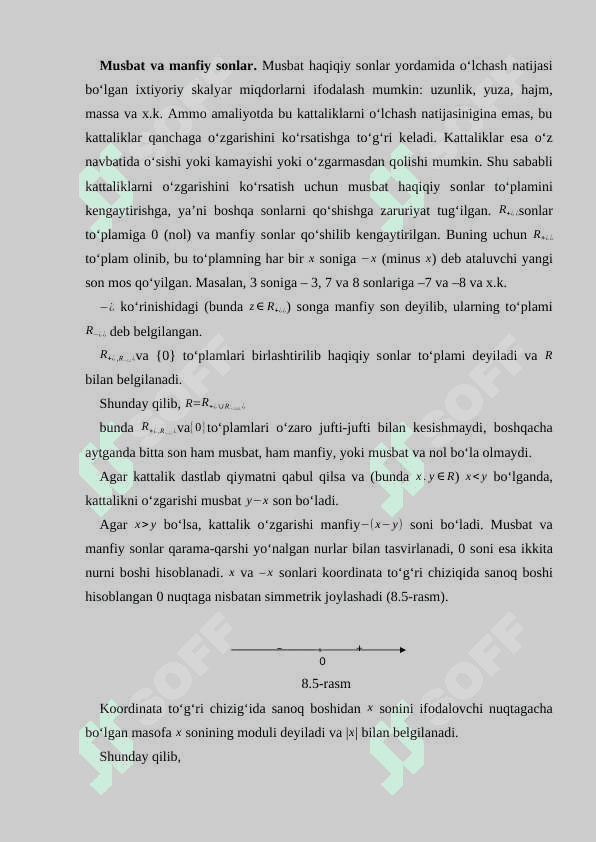 HAQIQIY SONLAR USTIDA ARIFMETIK AMALLAR. QO'SHISH QONUNLARI 3