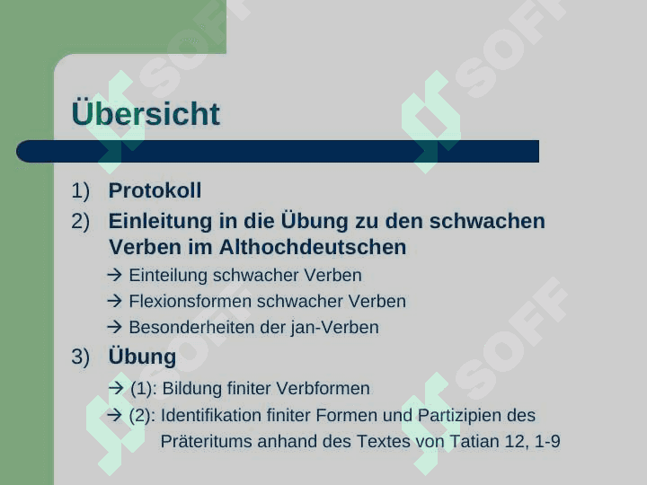 Schwache Verben: Zusammenfassung und Übung 2