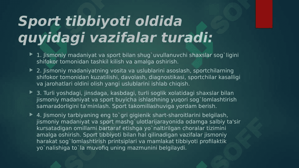 BOLALAR SPORT TIBBIYOTI. UNING VAZIFALARI VA ZAMONAVIY MUAMMOLARI 4