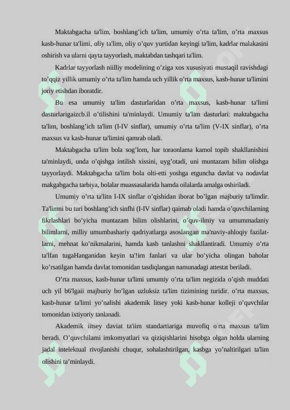 MATEMATIKA VA UNI O’QITISH METODIKASI 8
