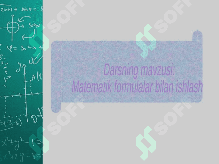 Matematik formulalar bilan ishlash 3