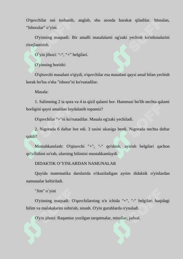 OG'ZAKI VA YOZMA HISOBLASHGA DOIR DIDAKTIK (O'YINLAR) TOPSHIRIQLAR TO'PLAMINI TUZISH. 3