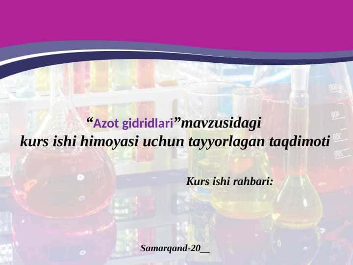 Azot gidridlarining tuzilishi, kimyoviy bog‘ tabiati, olinish usullari va xossalari