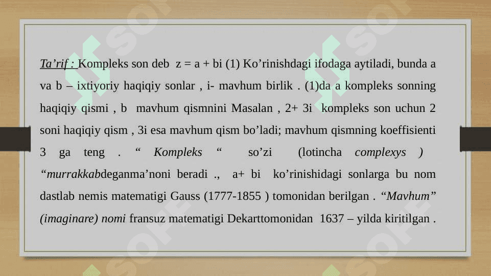 Kompleks sonlar va ular ustida amallar 4