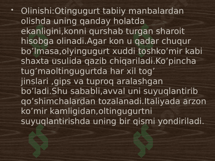 Oltingugurt allotropiyasi, tuzilishi, olinishi va xossalari 4